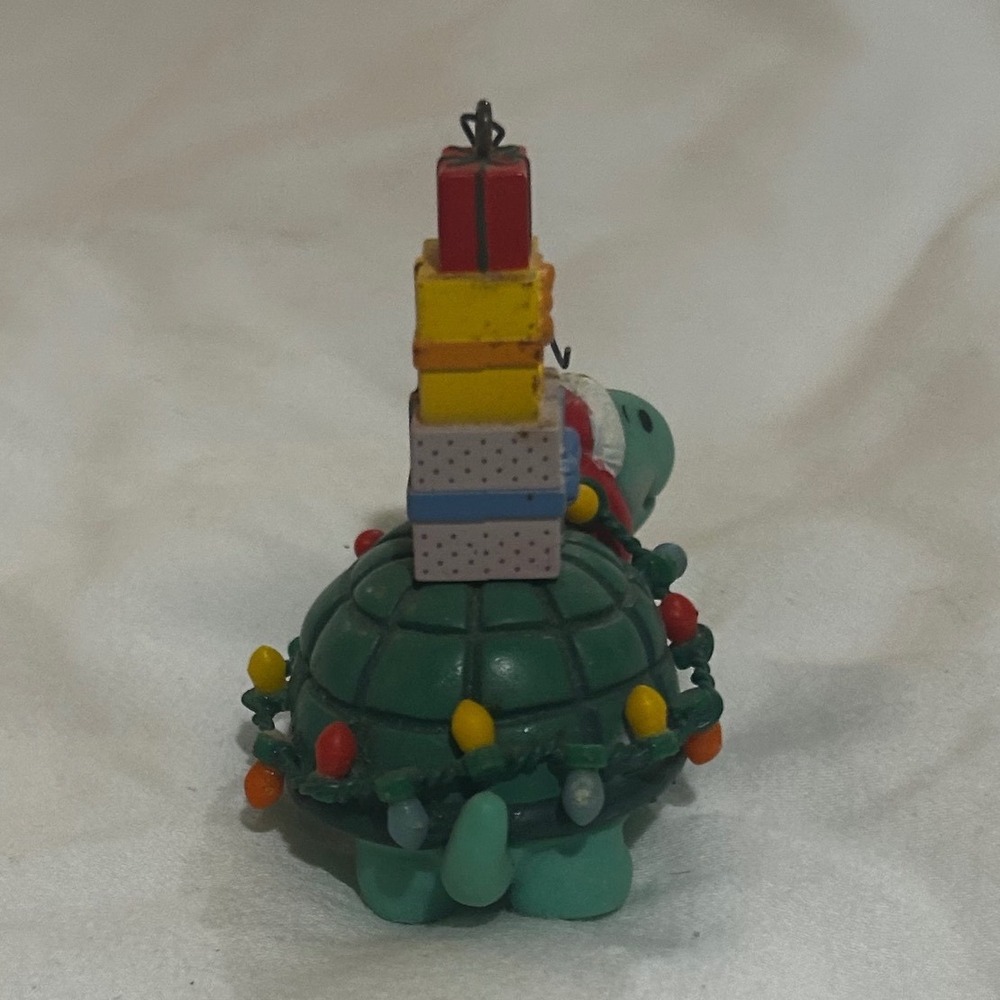 Vintage 1988 Enesco Santa Turtle Christmas Ornament Chris Davenport 558559 - Picture 3 of 5